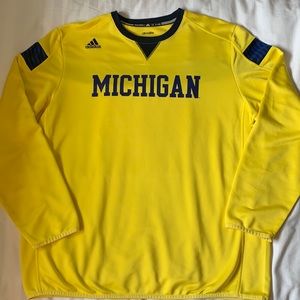 Adidas U of Michigan long sleeve yellow/blue climalite soccer jersey EUC